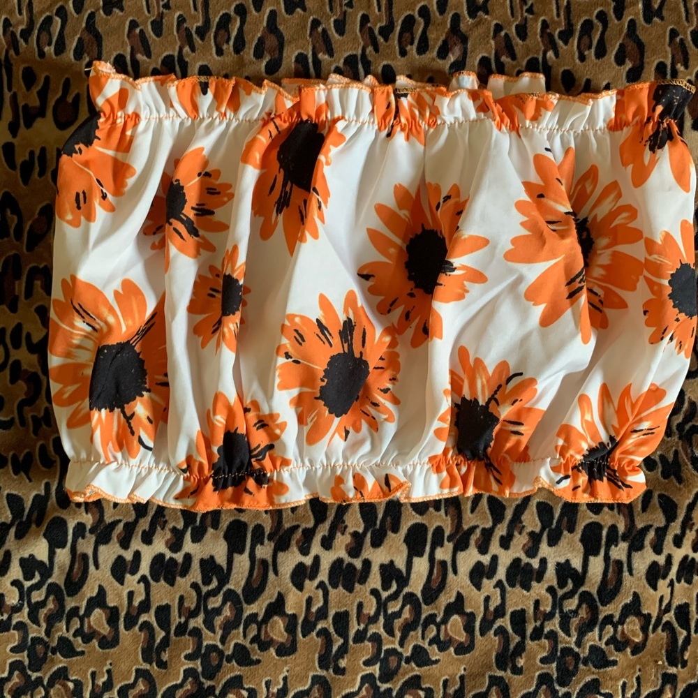 Cute sunflower tube top